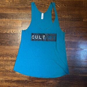Women’s American Apparel 50/25/25 Teal “Culture” Tank Top Size Medium